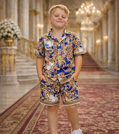 Royal Baroque Pure Cotton Luxe Co-ord Set For Boys