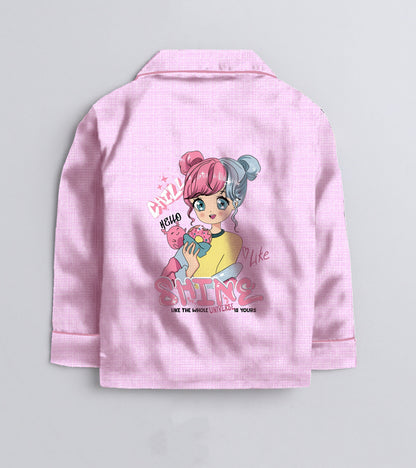 Shining Star Printed Girls Pure Cotton Nightsuit Set