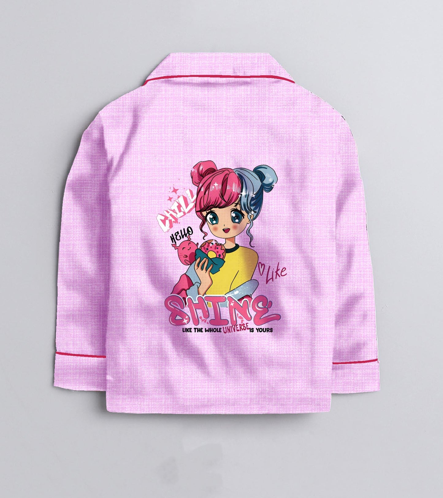 Shining Star Printed Girls Pure Cotton Nightsuit Set