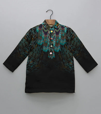 Neckline Printed Pure Cotton Kurta And Pyjama