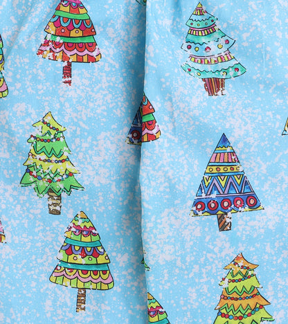 Snow Tree Printed Christmas Gift Nightsuit Set