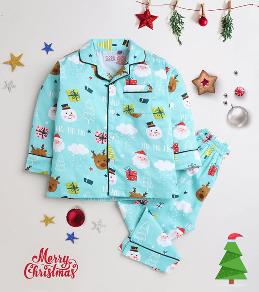 Snowman Printed Christmas Nightsuit Set