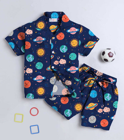 Space Printed Boys Co ord Set