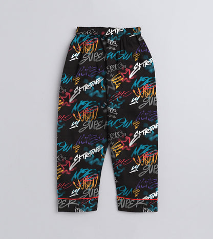 Spray Writting Printed Nightsuit Set