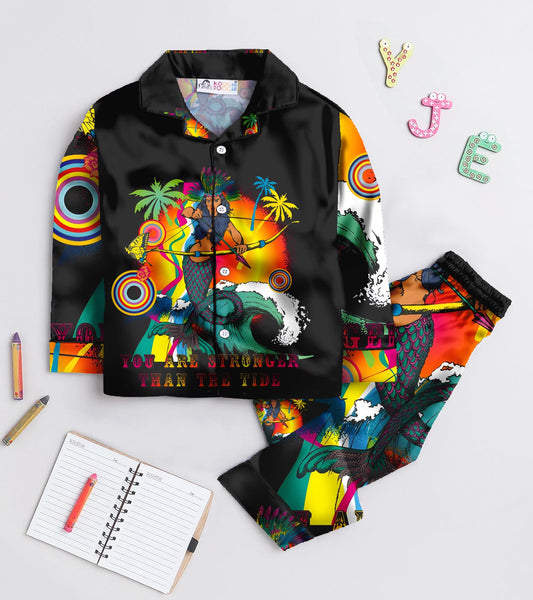 Stronger Tide Printed Girls Pure Cotton Nightsuit Set