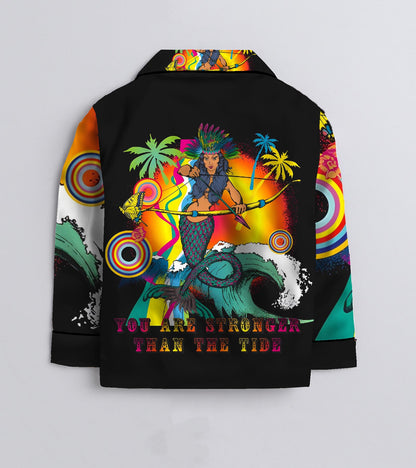 Stronger Tide Printed Girls Pure Cotton Nightsuit Set