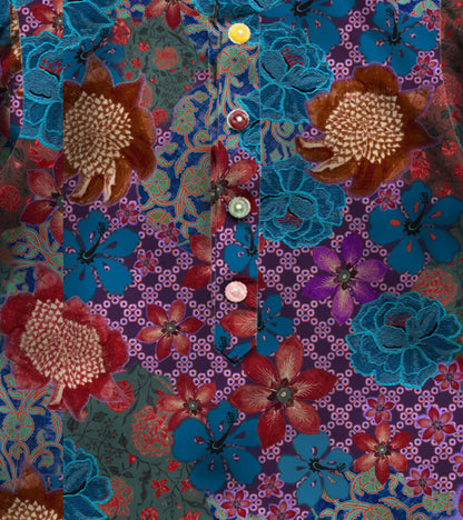 Sunset Floral Printed Pure Cotton Kurta And Pyjama