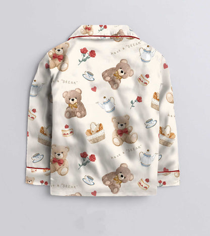 Teddy Bear Printed Nightsuit Set