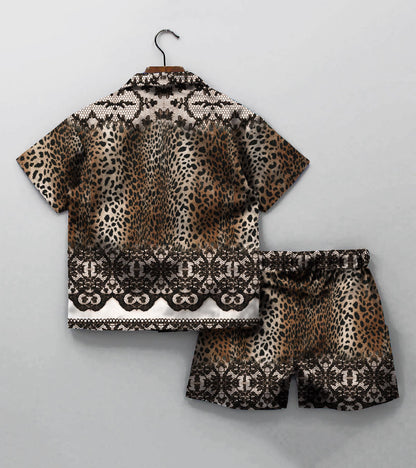 Tiger Skin Printed Boys Co ord Set