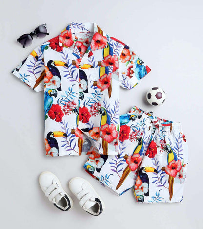 Toucan Bird Printed Boys Co ord Set