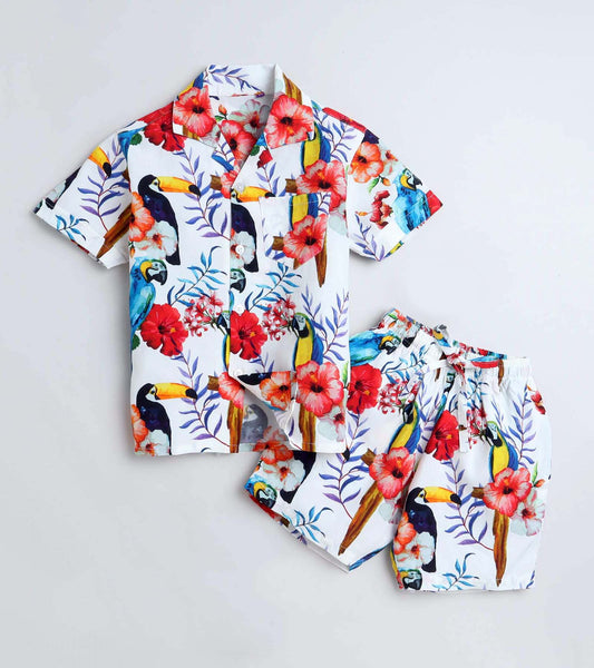 Toucan Bird Printed Boys Co ord Set