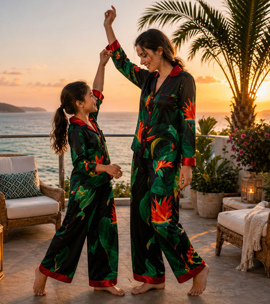 Tropical Bloom Luxe Mom & Me Matching Lounge Set