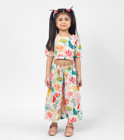 Tropical Floral Printed Co ord Sets For Girls