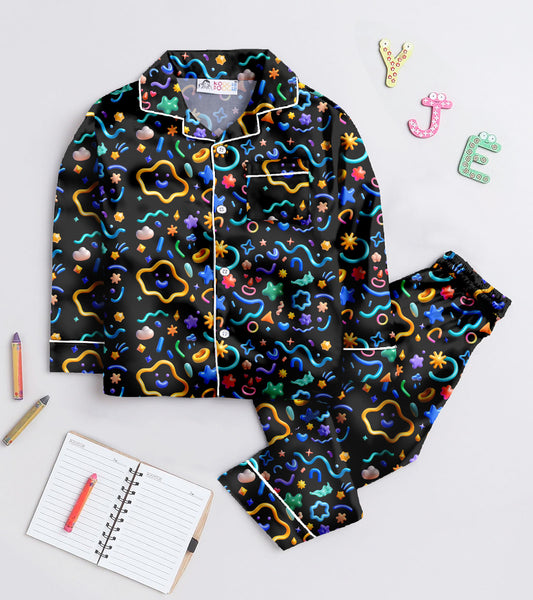 Water Art Pure Cotton Printed Nightsuit Set