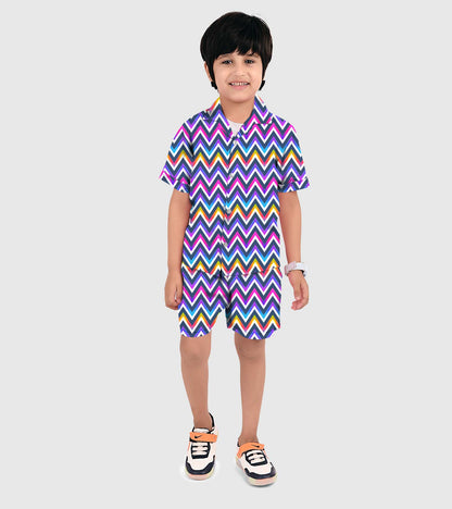 Wave Printed Boys Co ord Set