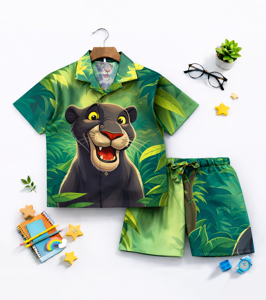 Wild Jungle Panther Printed kids Co ord Set