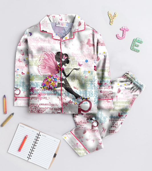 Wings Printed Girls Pure Cotton Nightsuit Set