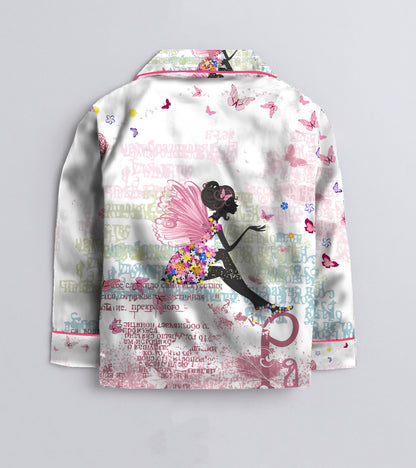 Wings Printed Girls Pure Cotton Nightsuit Set