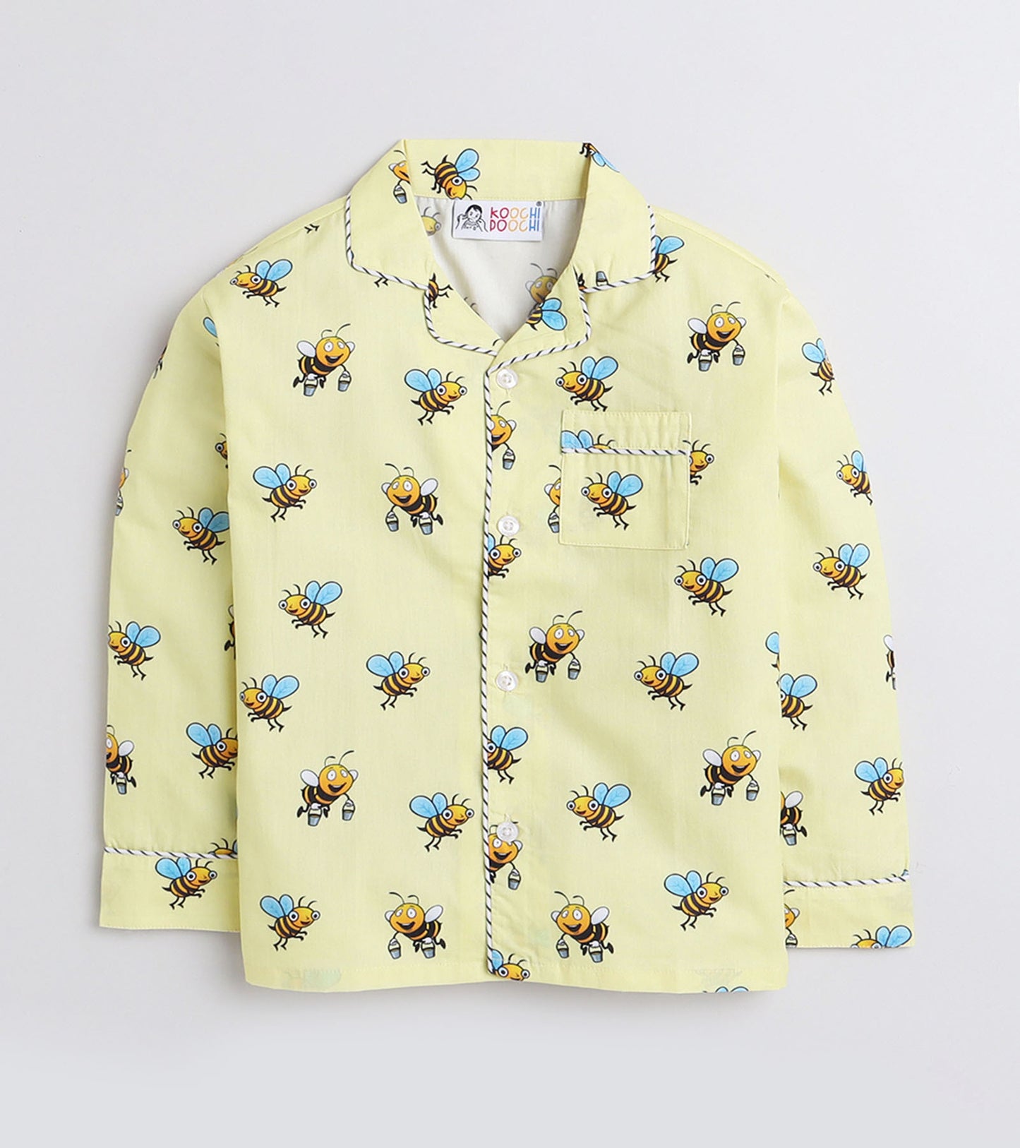 Yellow Bee Printed Night Suit Set