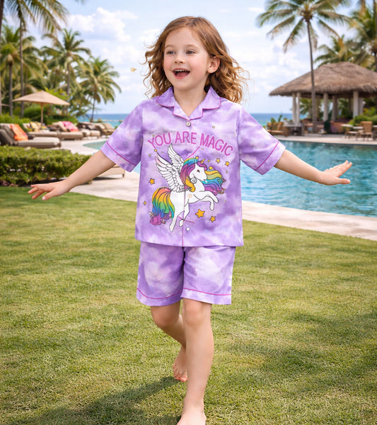 You Are Magic Printed Girls Pure Cotton Half Nightsuit Set
