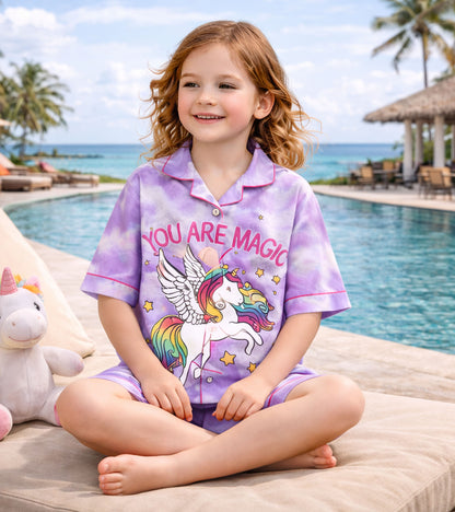 You Are Magic Printed Girls Pure Cotton Half Nightsuit Set