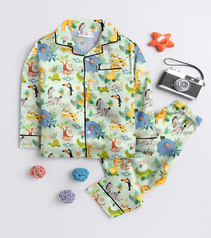 Zoo Animals Printed Nightsuit Set