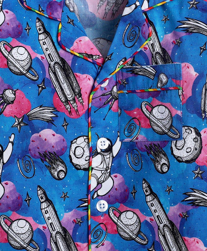 Astronaut in Space Printed Night Suit Set