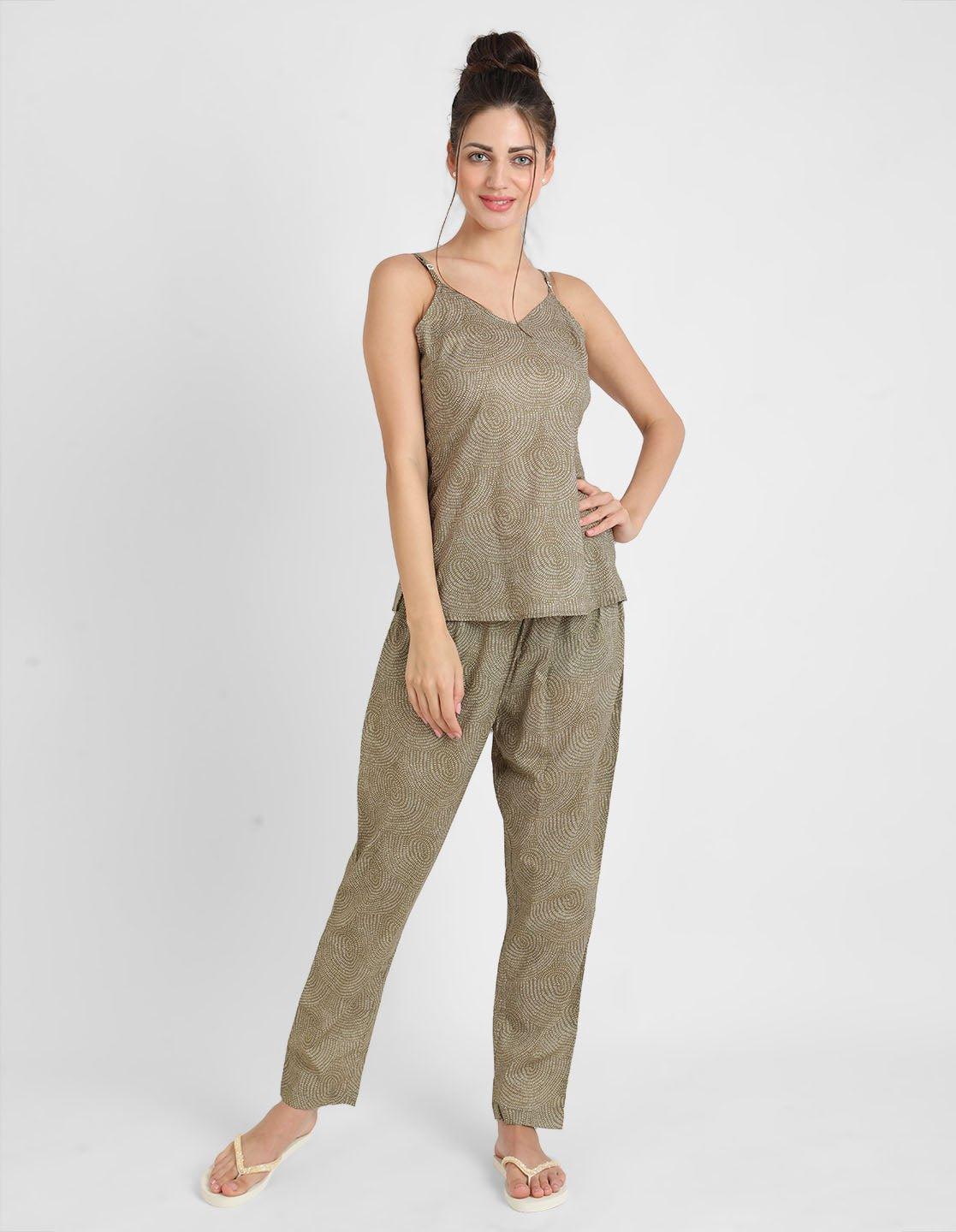 Warli Printed Singlet Pyjama Set for Women