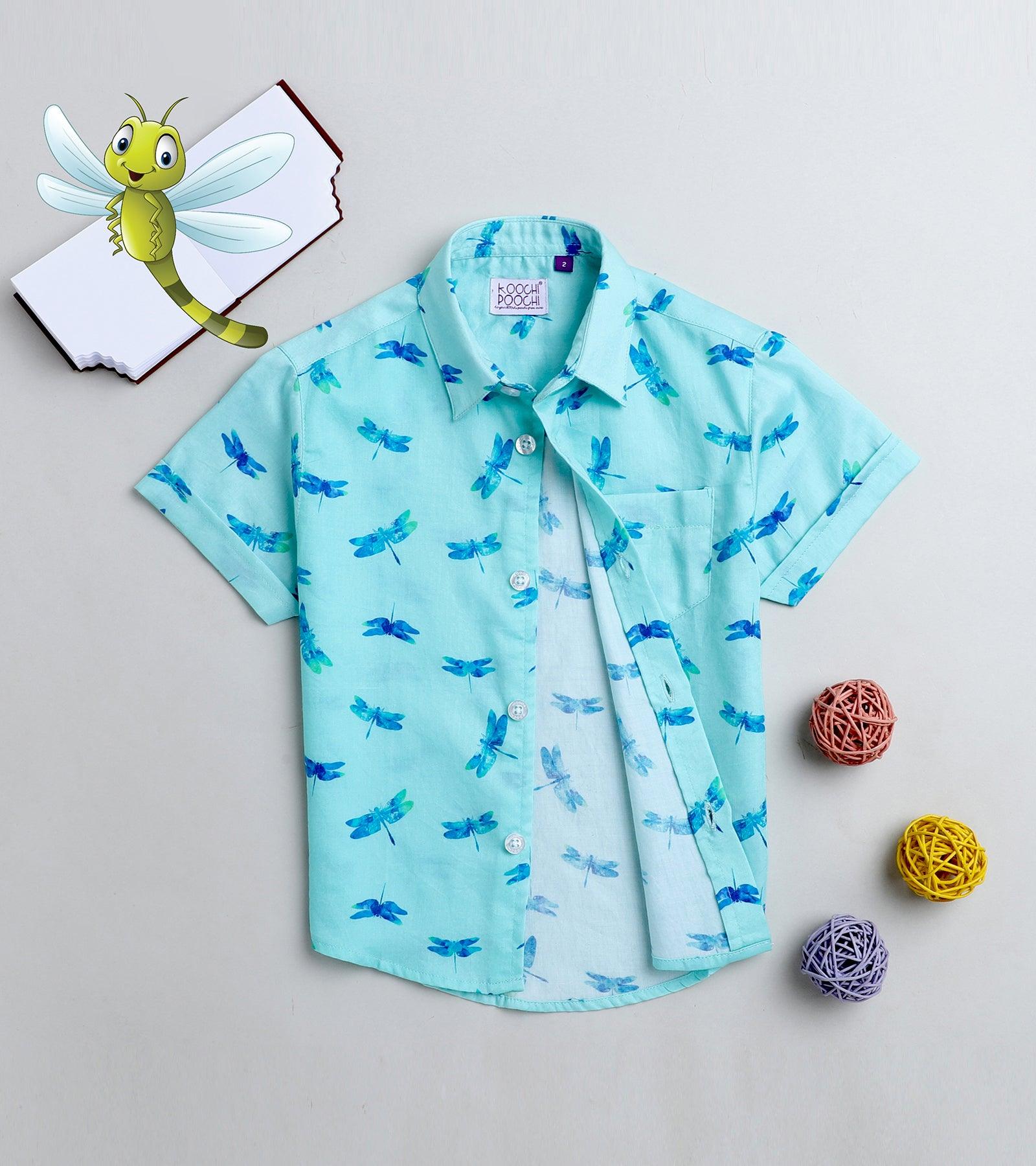 Dragonfly Printed Half Sleeve Shirt