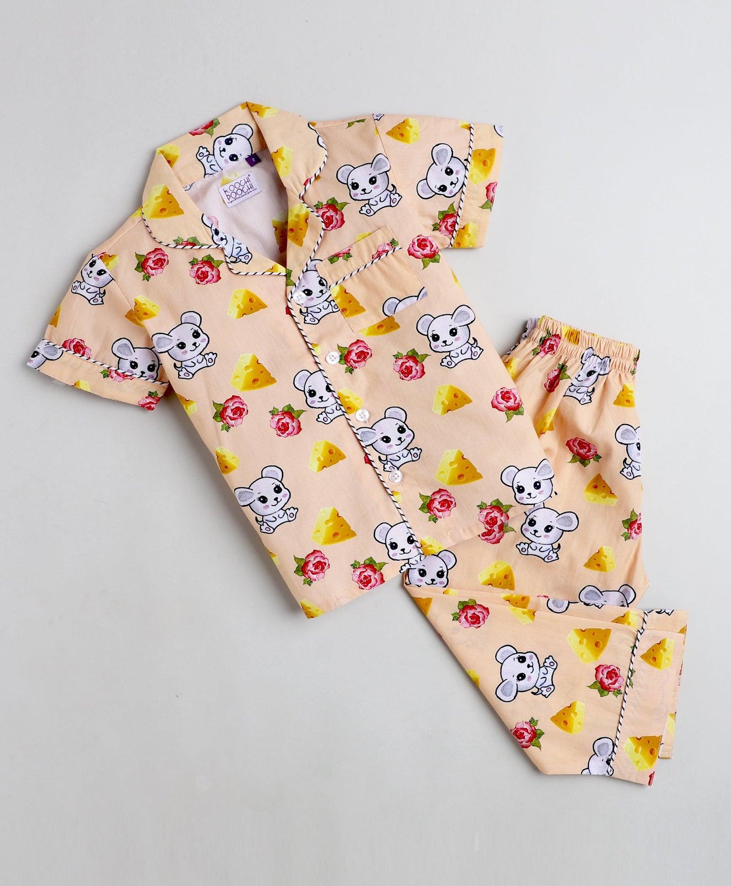 Cheese and Micky Printed Night Suit Set