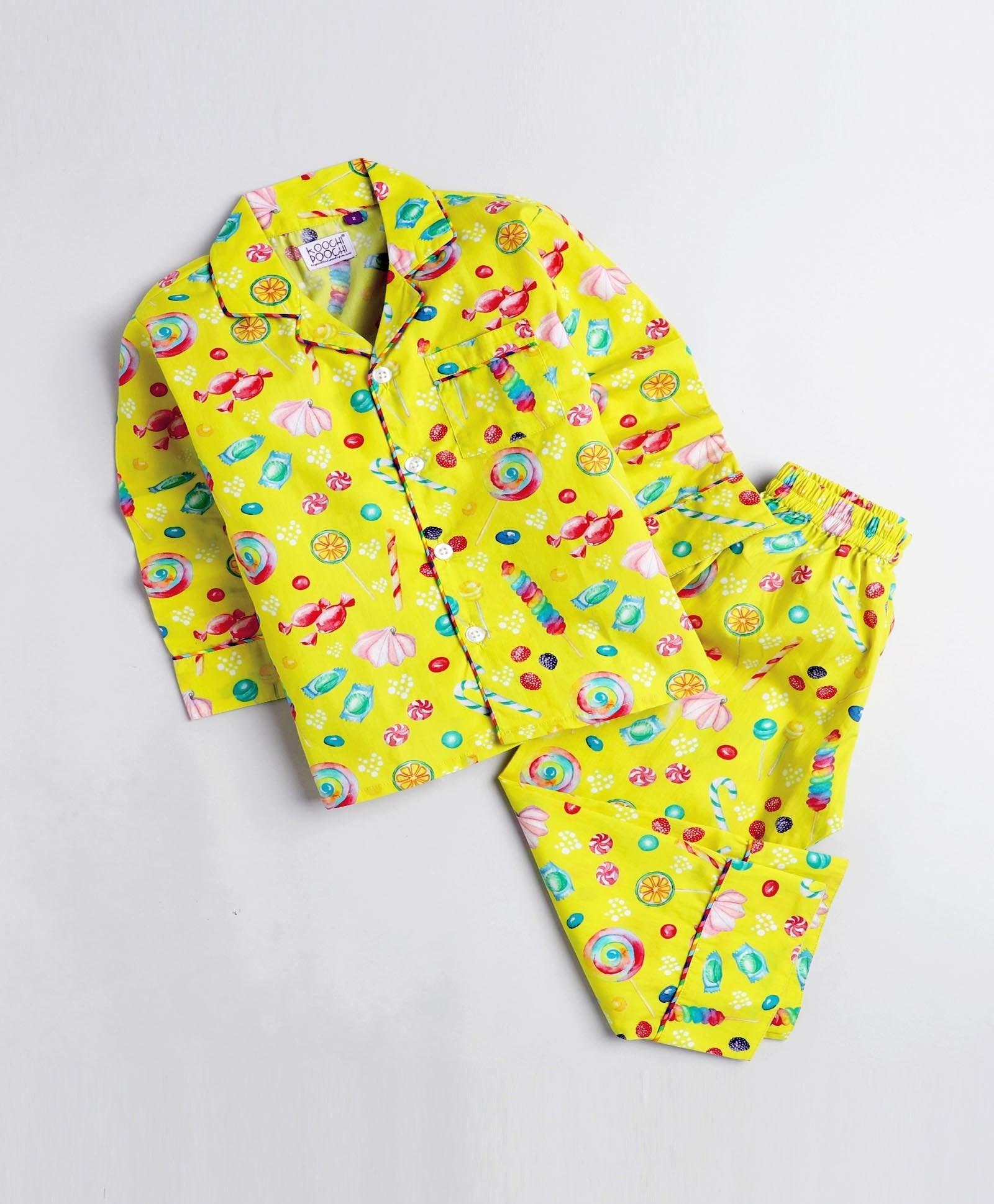 Candies Printed Night Suit Set For Girls
