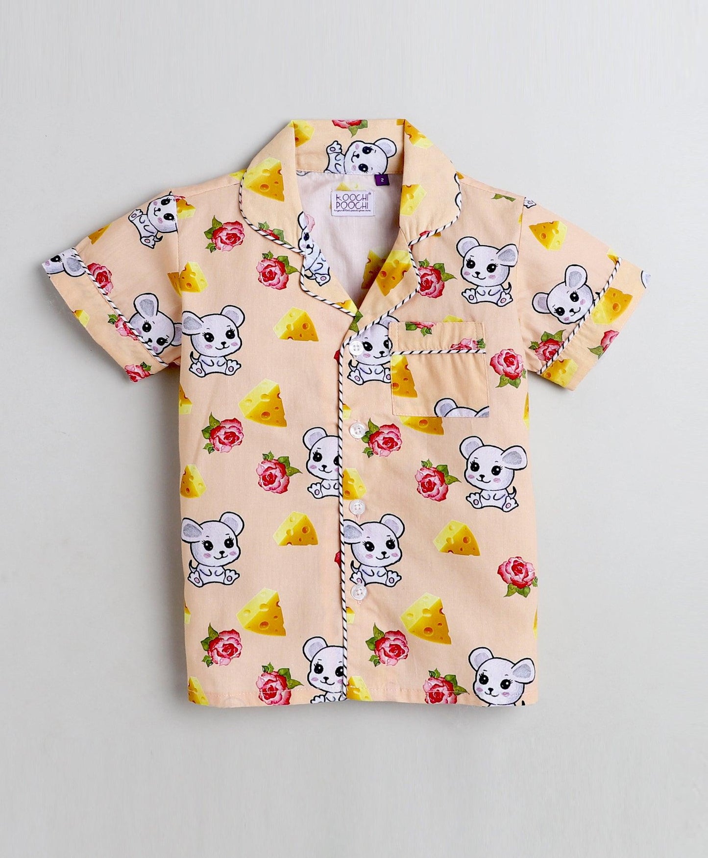 Cheese and Micky Printed Night Suit Set