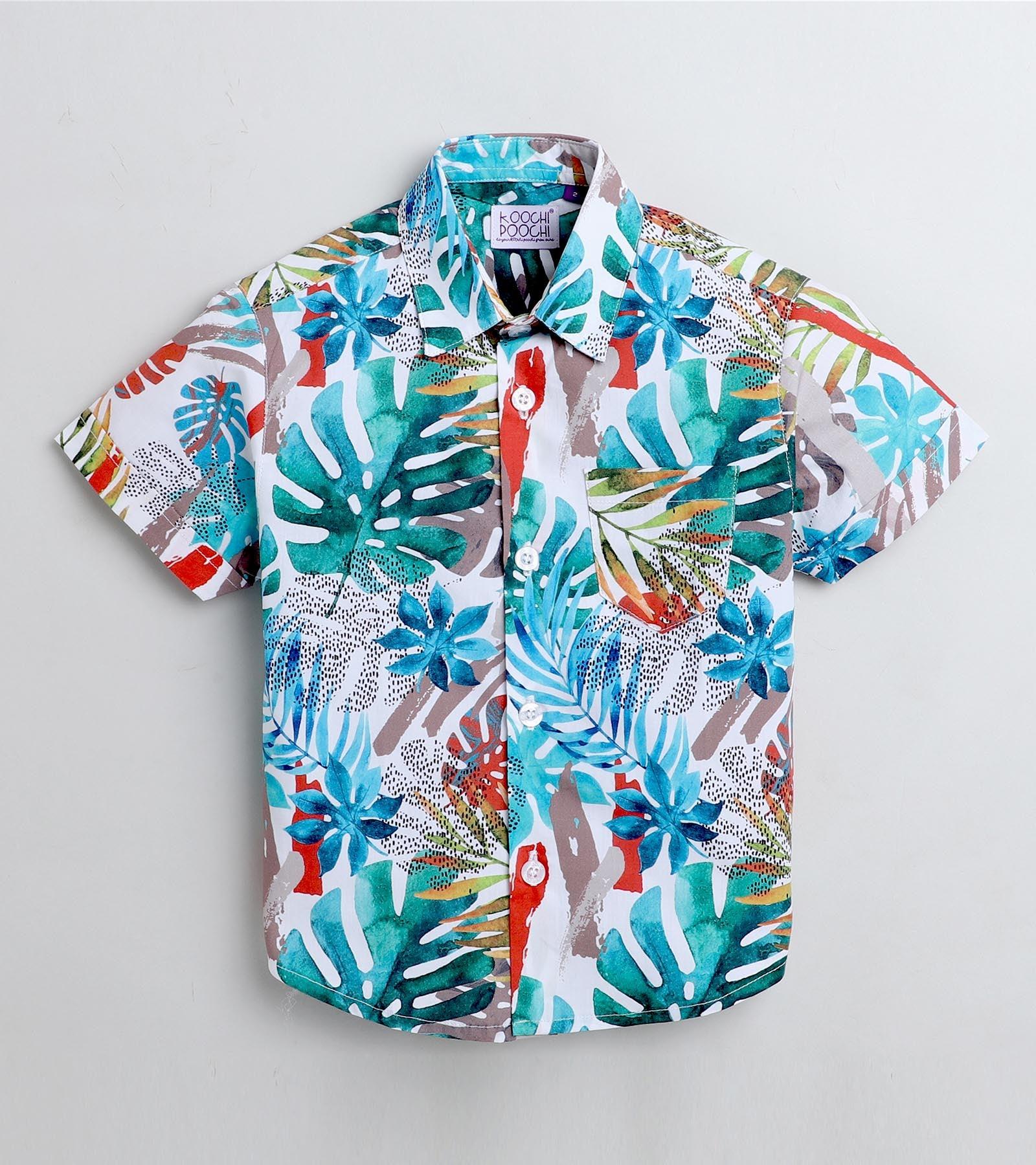 Tropical Abstract Printed Half Sleeve Shirt