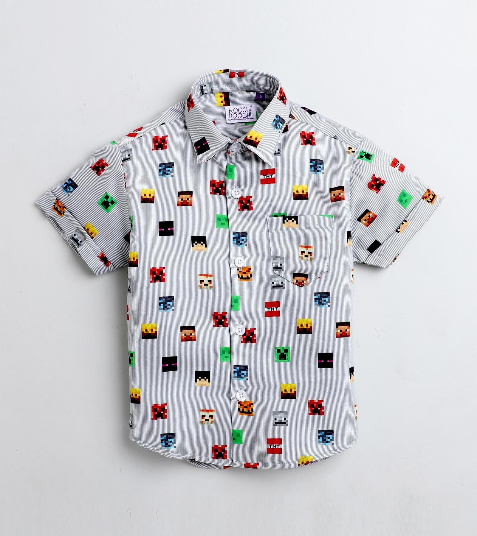 Minecraft Printed Half Sleeve Shirt