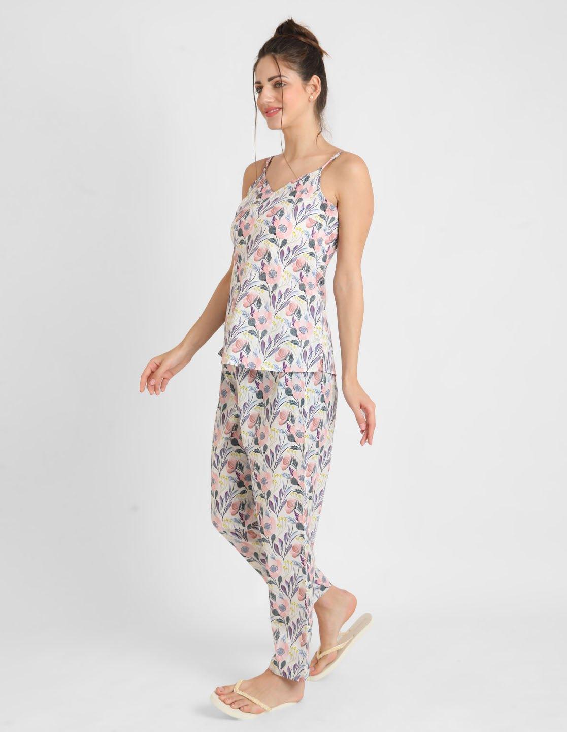 Lunachi Nightwear Women Pajamas Set Tank Top Shirt & Cute Print Pjs Pants -  Two Piece Sleepwear Sets for Womens (135-Adele-XS) at  Women's  Clothing store