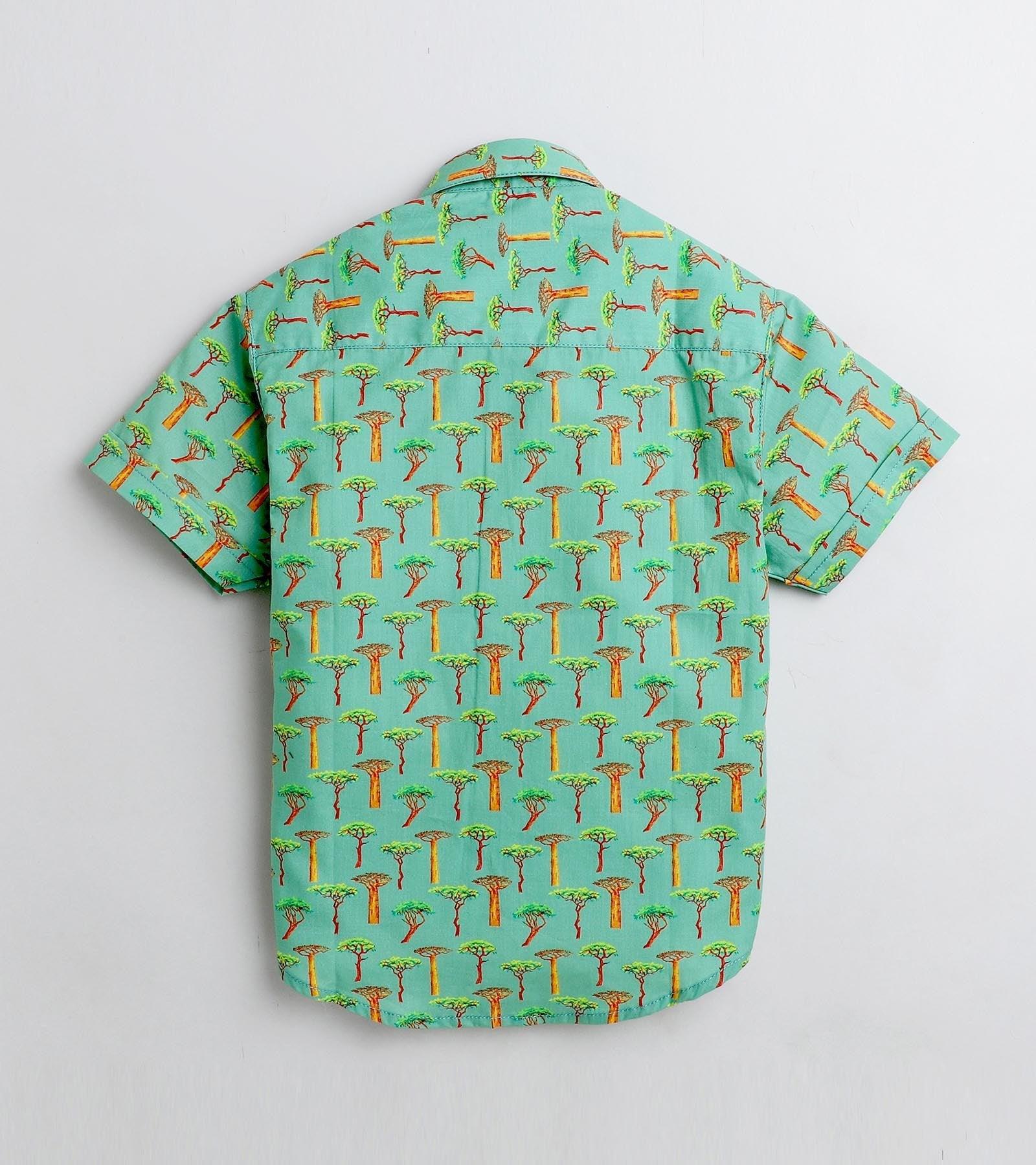 Tree Printed Half Sleeve Shirt - koochi Poochi
