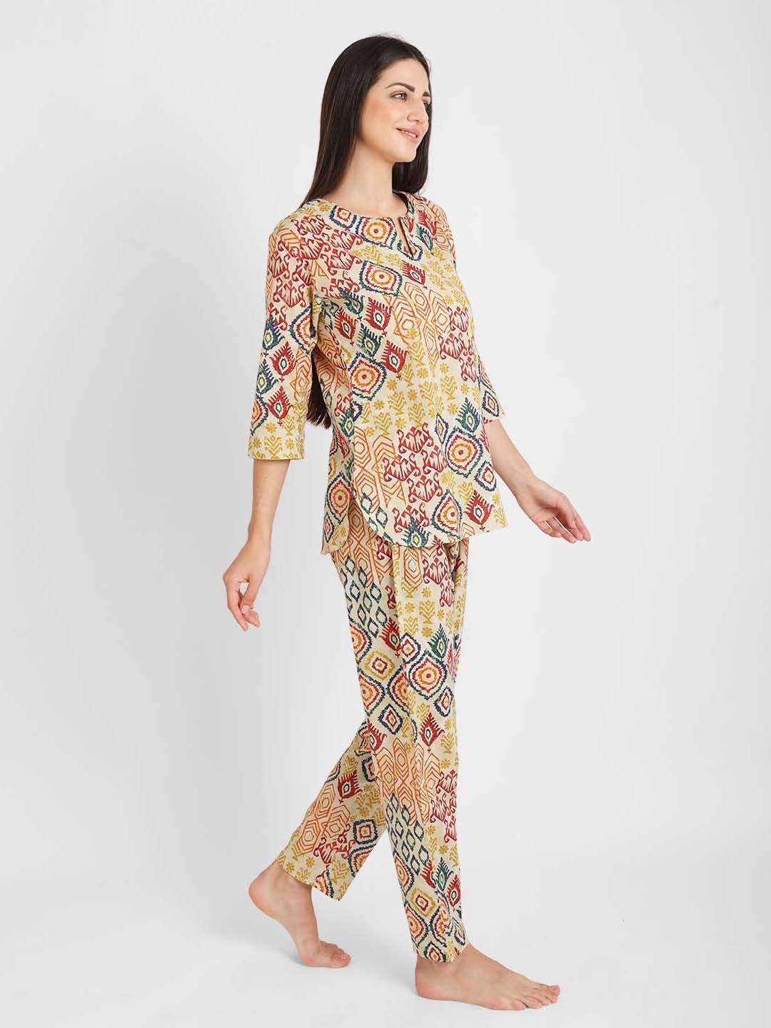 Ikat is Love Printed Nightsuit Set for Women
