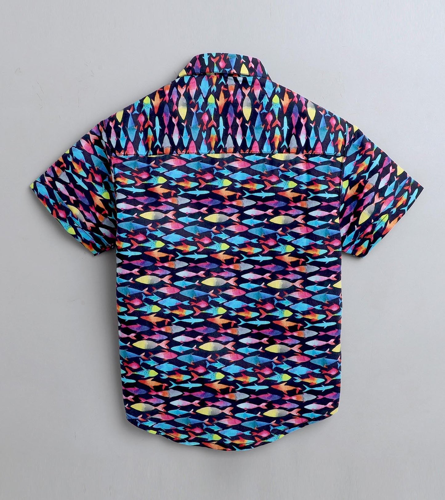 Painted Fish Printed Half Sleeve Shirt