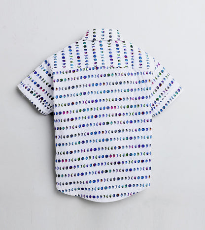 Moon Printed Half Sleeve Shirt