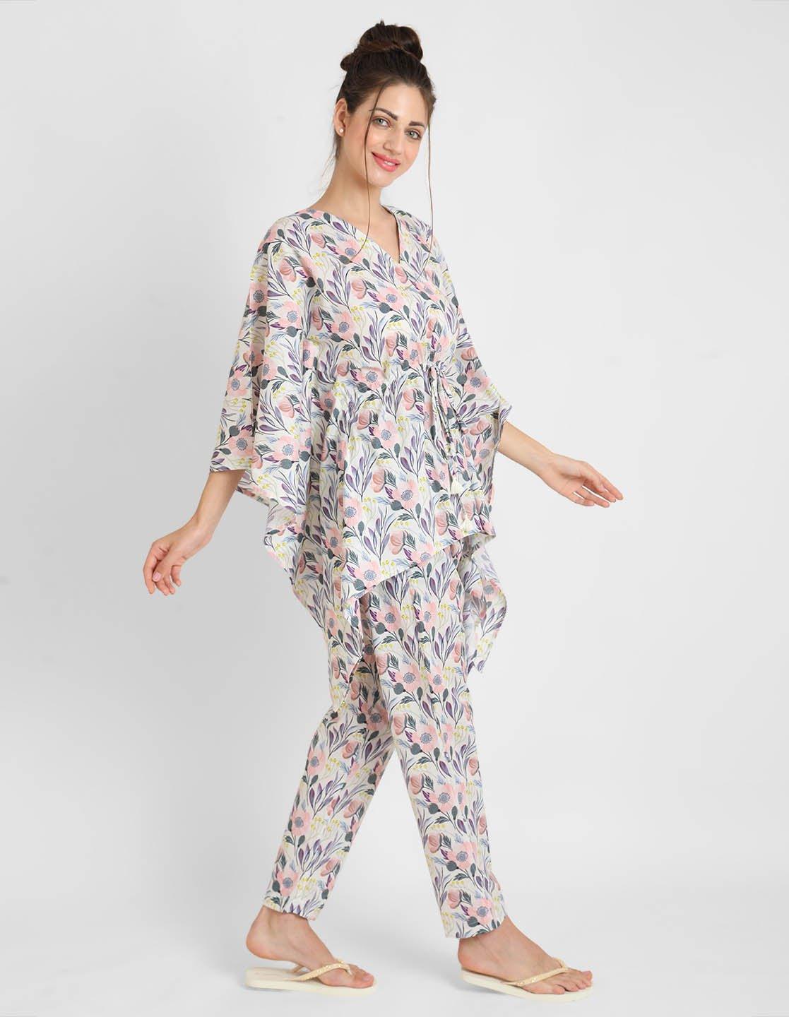 Mystic Floral Kaftan Pyjama Set