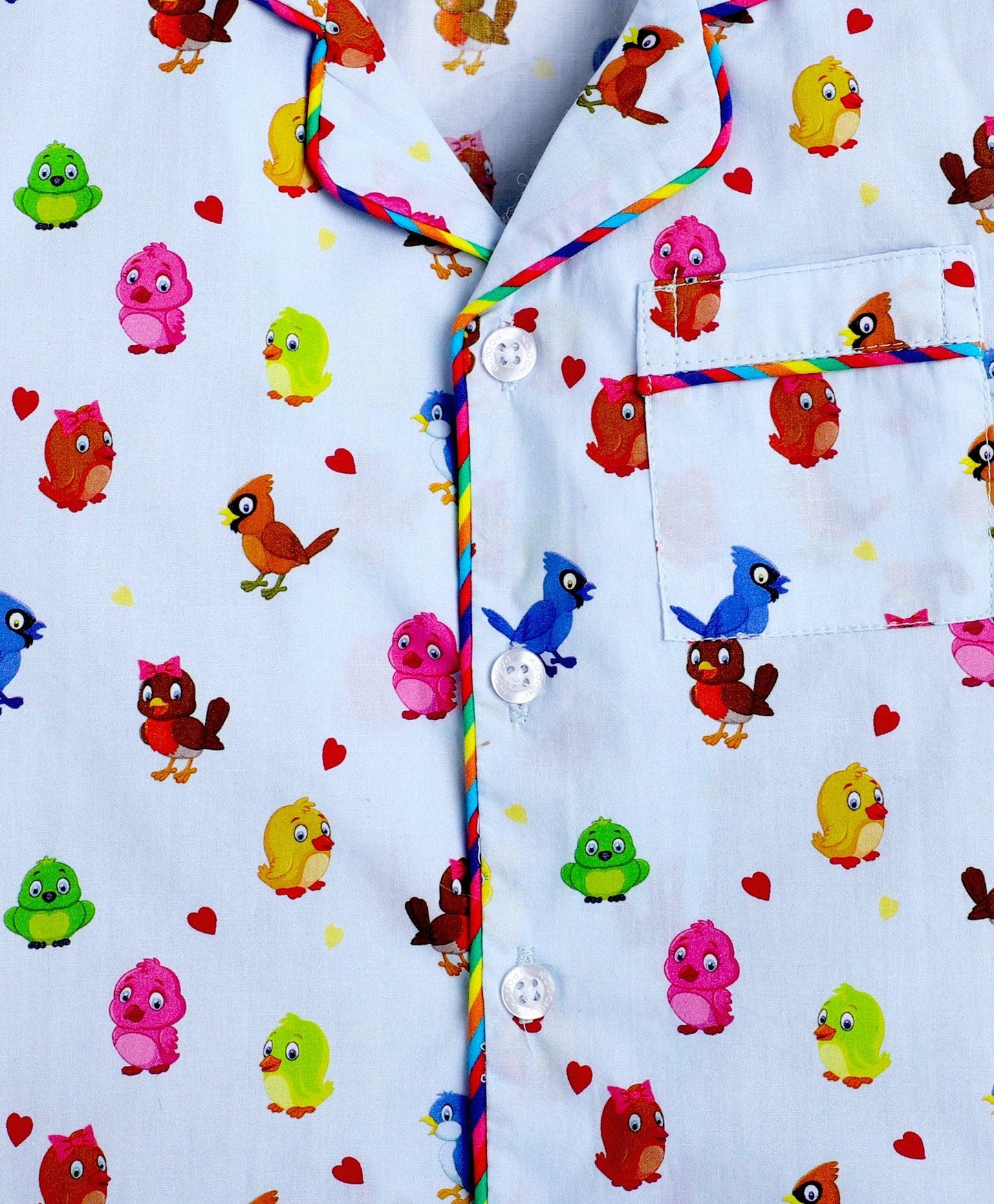 Singing Birds Printed Night Suit Set - koochi Poochi