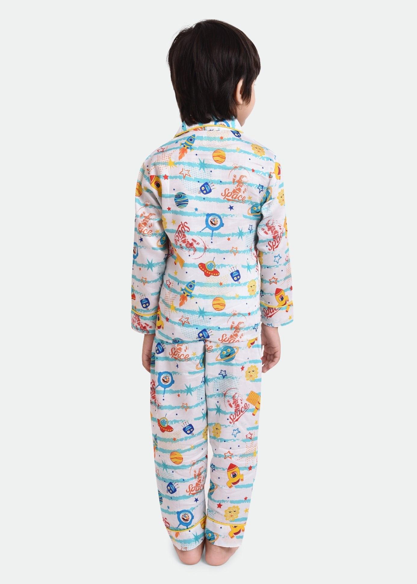 Space Enthusiast Printed Night Suit Set - koochi Poochi