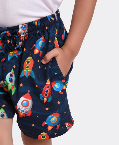 Space Print Boys Shorts - koochi Poochi