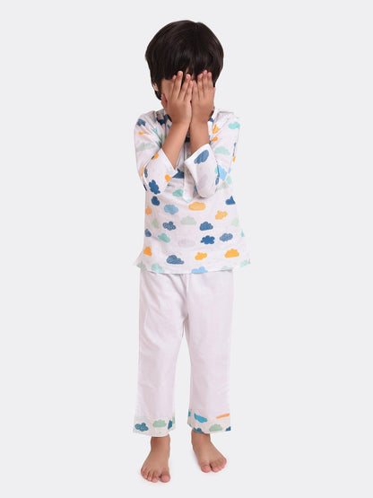 Colourful Cloud Printed Pyjama Kurta Set