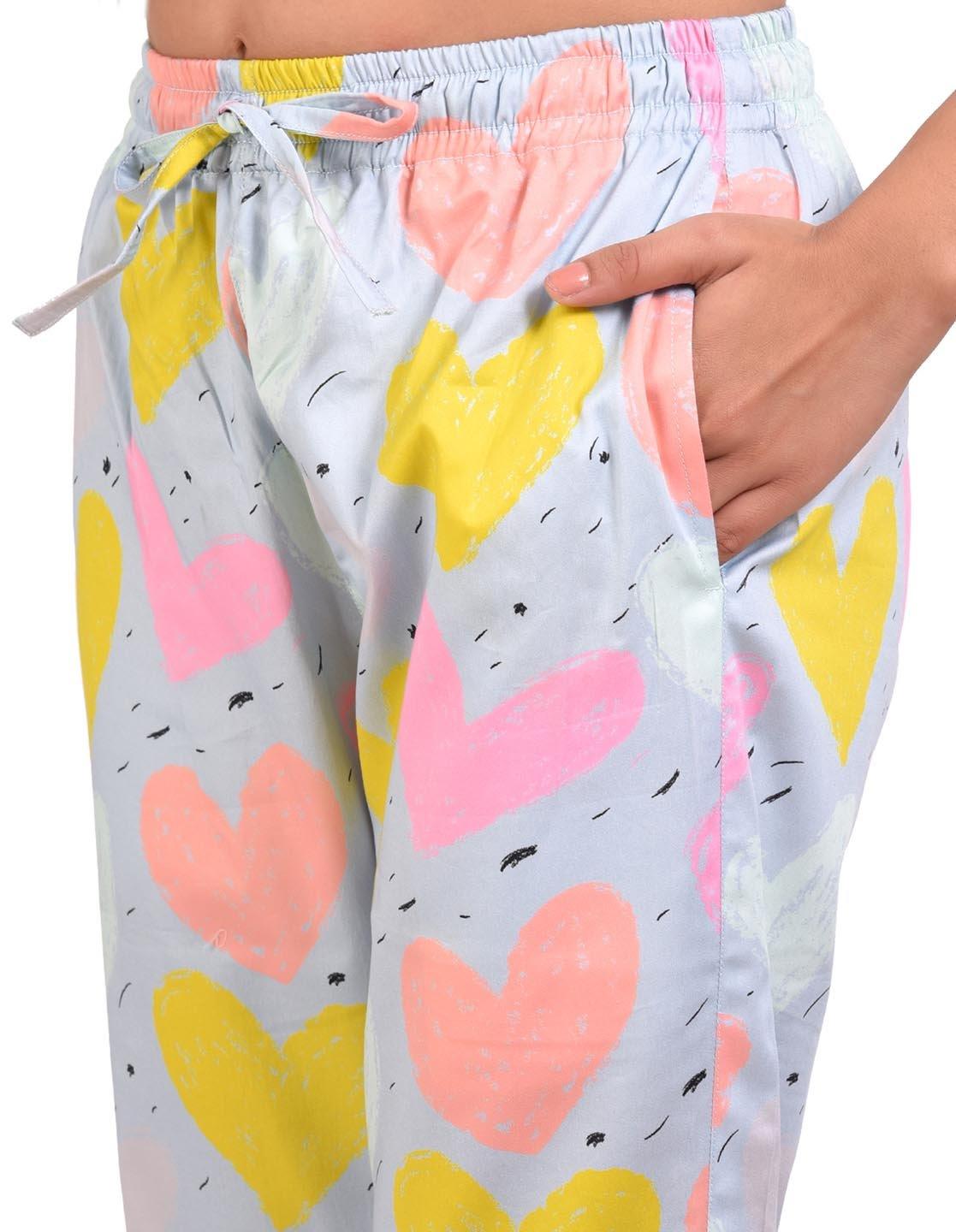 Pastel Love Printed Nightsuit Set for Women