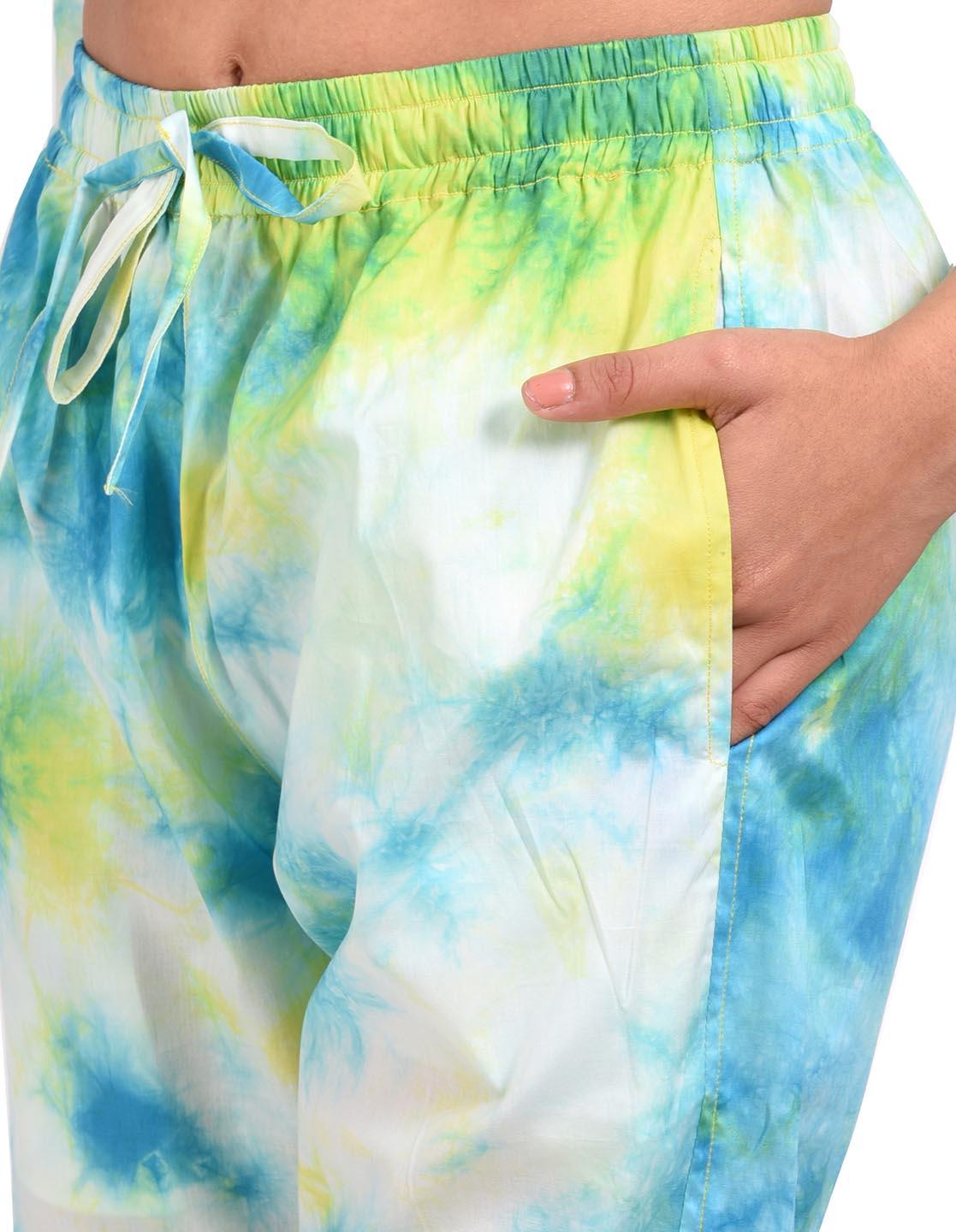 Tie Dye Printed Nightsuit Set for Women