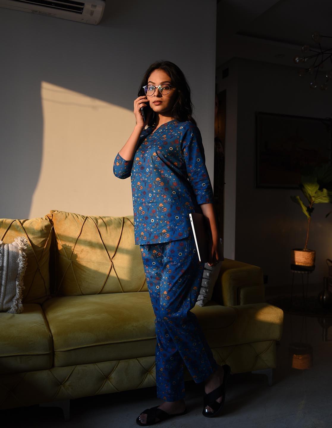 Ladies Cotton Designer Night Suit, Half Sleeve, Shirt and pyjama at Rs  999/piece in Ahmedabad