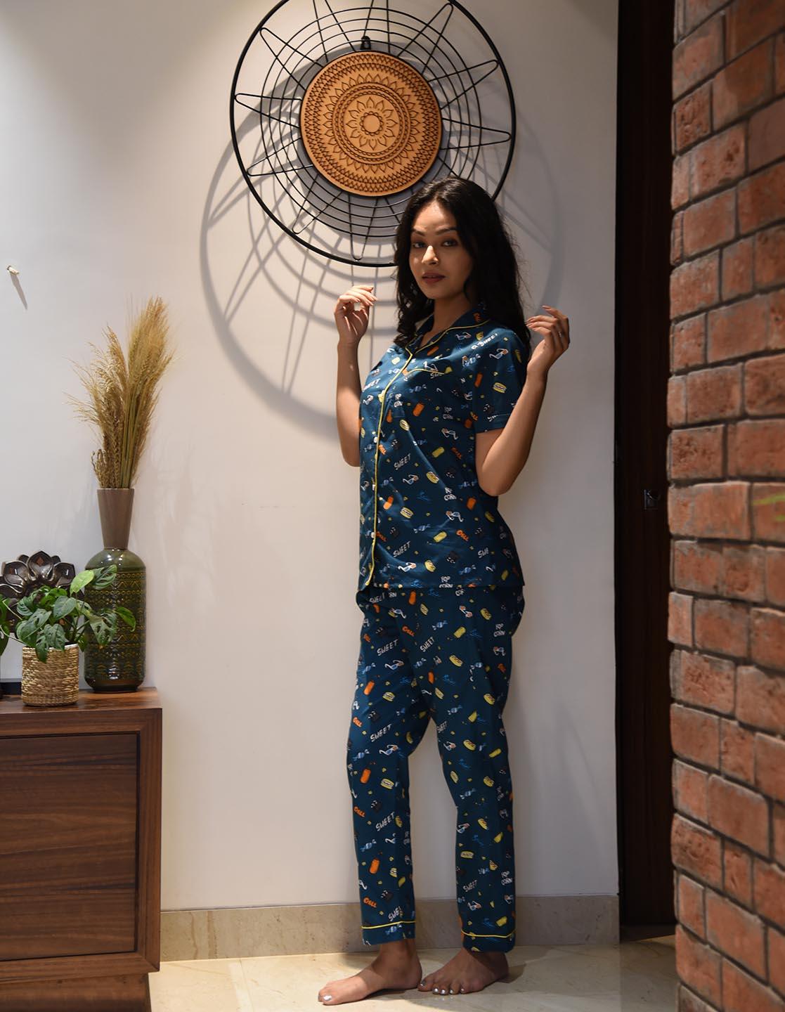 Funtime Printed Nightsuit Set for Women
