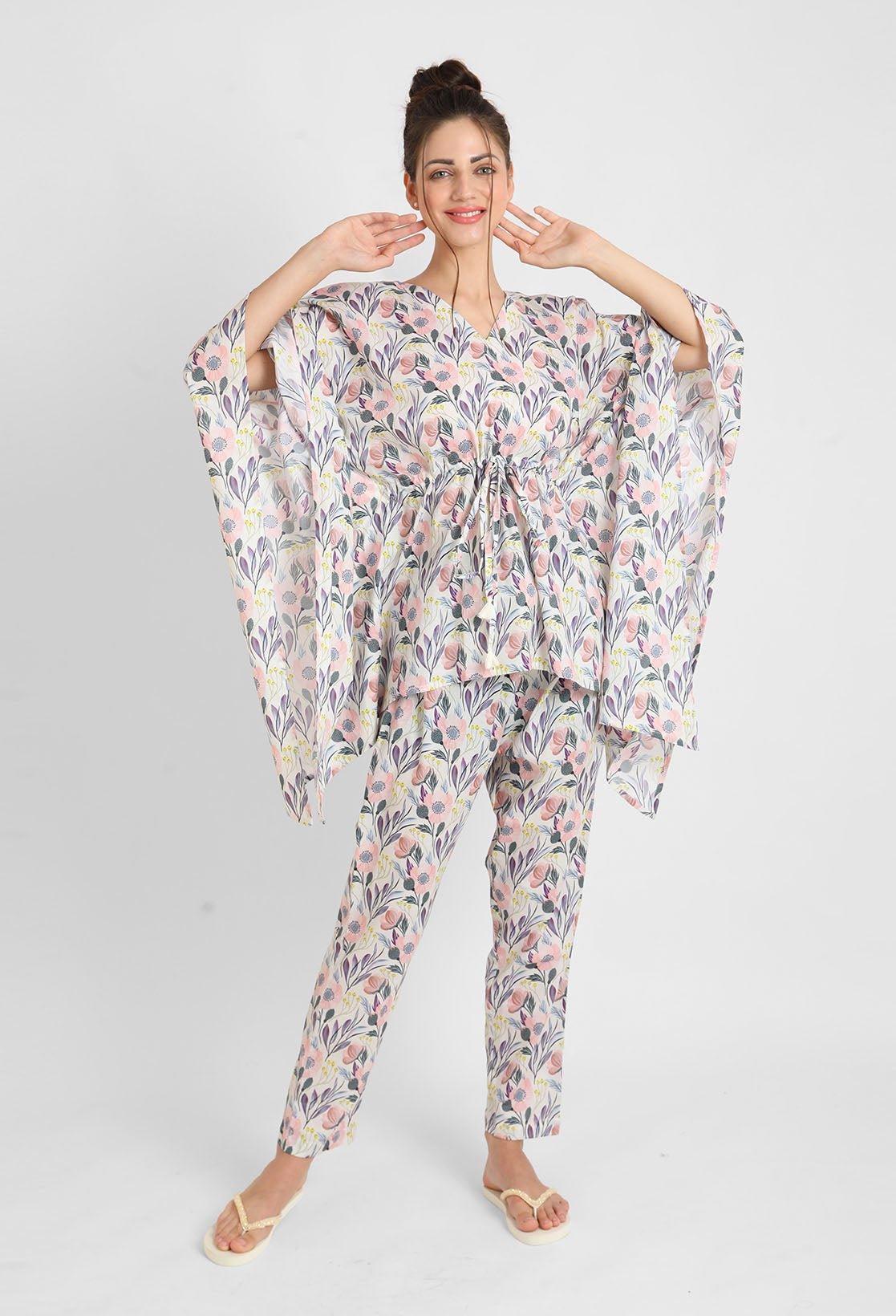 Mystic Floral Kaftan Pyjama Set