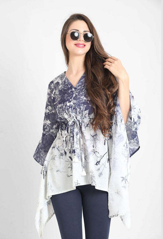 Motif Floral Printed Kaftan